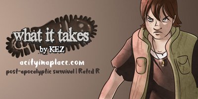 Post-acopalyptic martial arts survival, zombie-free! Colbey survives the end of the world, but while trying to find her fiance amid the ruin, she must navigate scorned scientists, tyrannical factions, and the occasional explosives. Rated R.