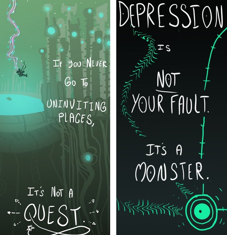 Two examples of the inspirational message style.